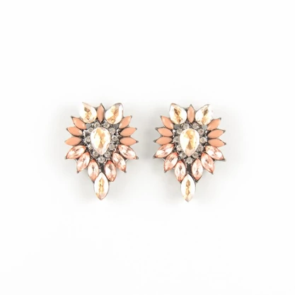 Crystal fülbevaló rózsaszín-fehér