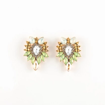 Crystal fülbevaló türkiz-fehér-arany