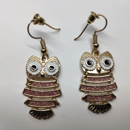 Baglyos fülbevaló - arany színű